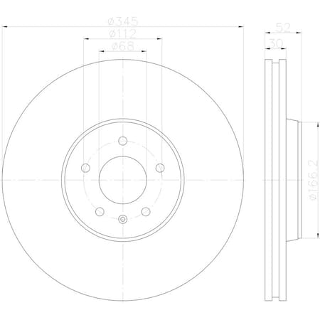 Pagid Brakes Front Brake Rotor, 355123112 355123112